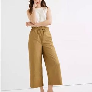 Madewell Poplin Smocked Huston Pull-On Crop Pant S